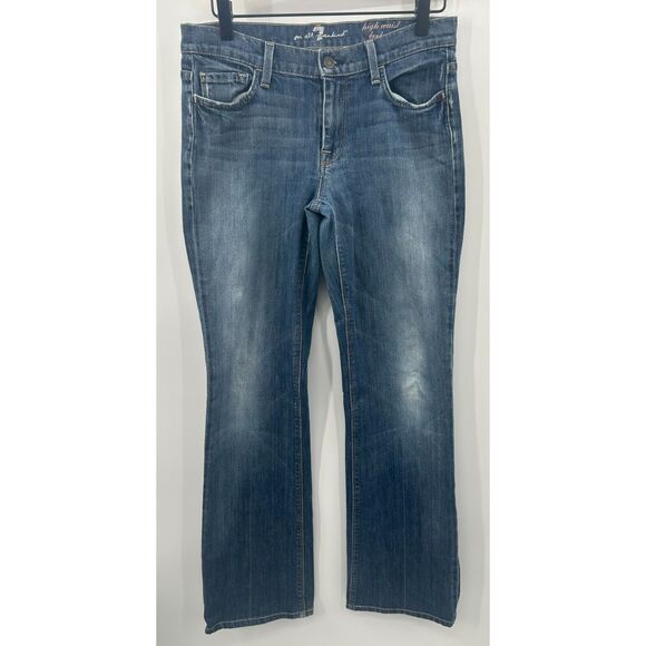 7 For All Mankind Denim - 7 For All Mankind Medium Wash High Waist Bootcut Jeans Size 28